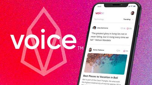 6月1日，EOS在一周年發布會上推出了社交產品Voice。據介紹，Voice能夠確保優質的內容獲得更多獎勵，所得收益不會被背后的商業公司拿走，而是用于推動社區發展。除此之外，Voice還表示將鼓勵真實用戶在網絡上活躍，積極打擊機器人賬號。